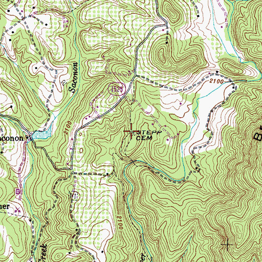 Topographic Map of Stepp Cemetery, NC