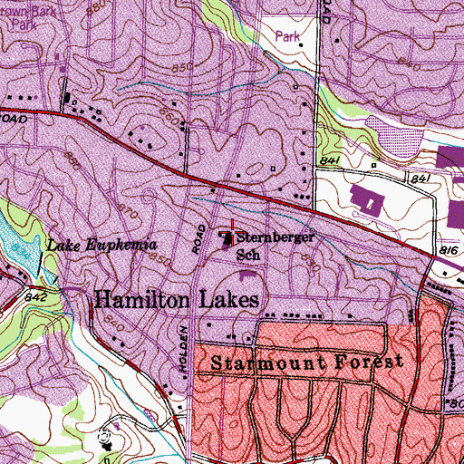 Topographic Map of Sternberger School, NC