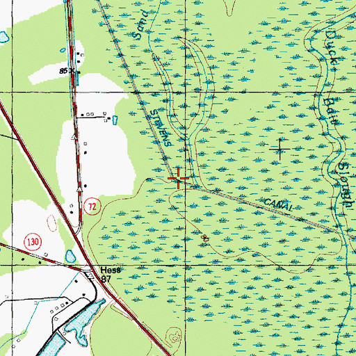 Topographic Map of Stevens Canal, NC