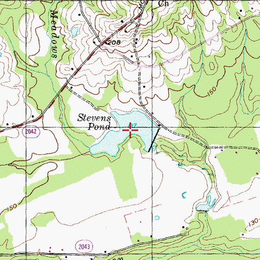 Topographic Map of Stevens Pond, NC