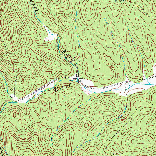 Topographic Map of Stewart Fork, NC