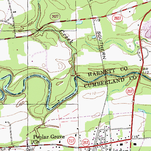 Topographic Map of Stewarts Creek, NC