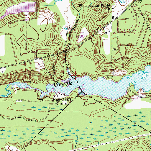 Topographic Map of Stewarts Creek, NC