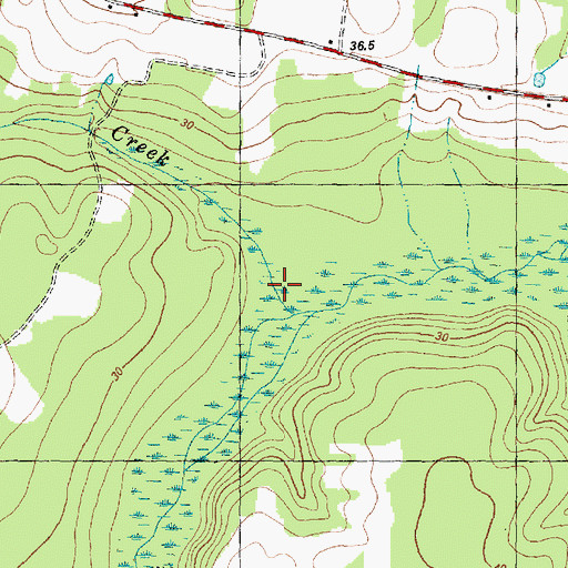 Topographic Map of Stewarts Creek, NC