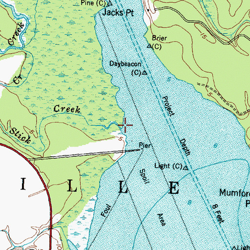 Topographic Map of Stick Creek, NC