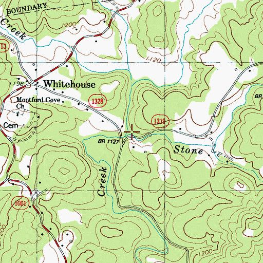 Topographic Map of Stone Creek, NC