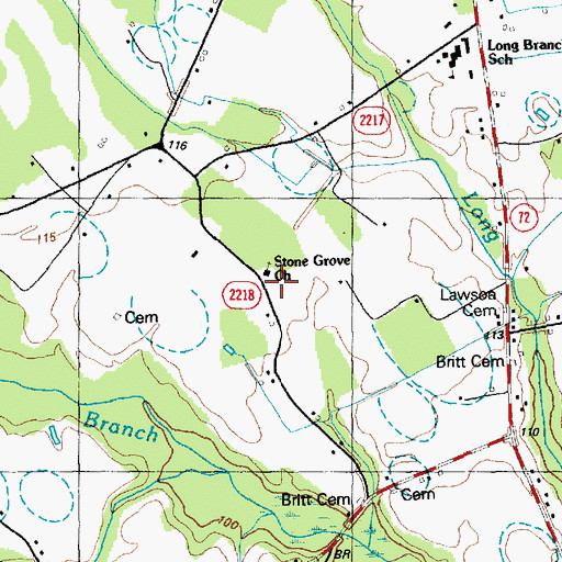 Topographic Map of Stone Grove Church, NC