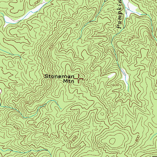 Topographic Map of Stoneman Mountain, NC