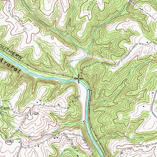 Topographic Map of Stoney Creek, NC