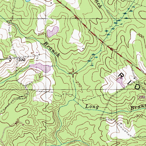 Topographic Map of Stony Branch, NC