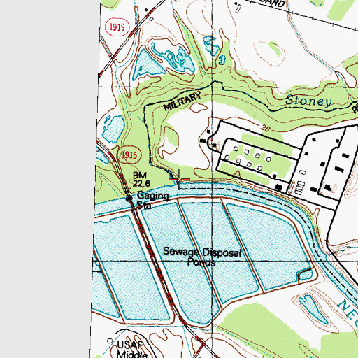 Topographic Map of Stoney Creek, NC