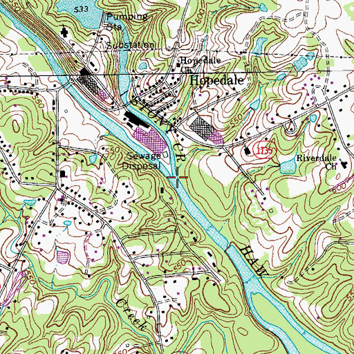 Topographic Map of Stony Creek, NC