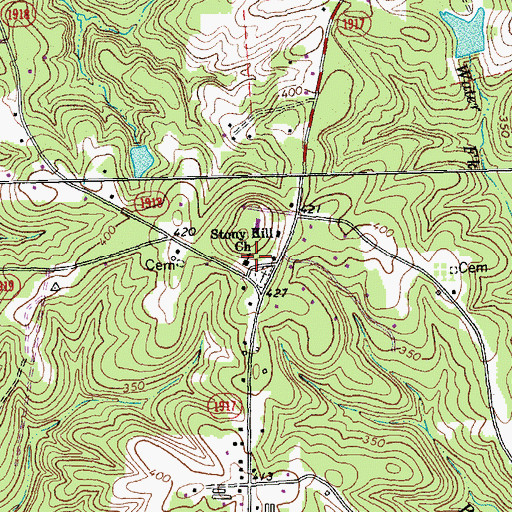 Topographic Map of Stony Hill Church, NC