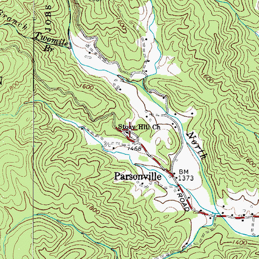 Topographic Map of Stony Hill Church, NC