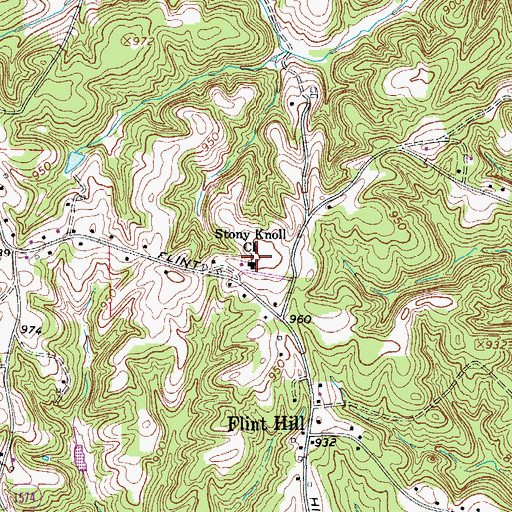 Topographic Map of Stony Knoll Methodist Church, NC