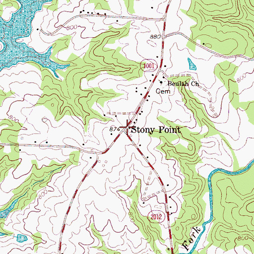 Topographic Map of Stony Point, NC
