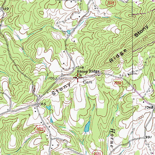 Topographic Map of Stony Ridge Church, NC