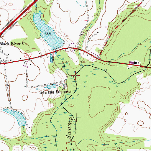 Topographic Map of Stony Run, NC
