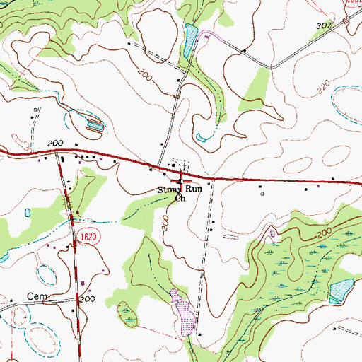 Topographic Map of Stony Run Church, NC