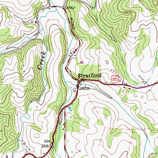 Topographic Map of Stratford, NC