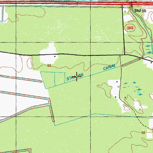 Topographic Map of Strauss Canal, NC