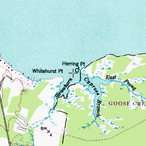 Topographic Map of Strawhorn Creek, NC