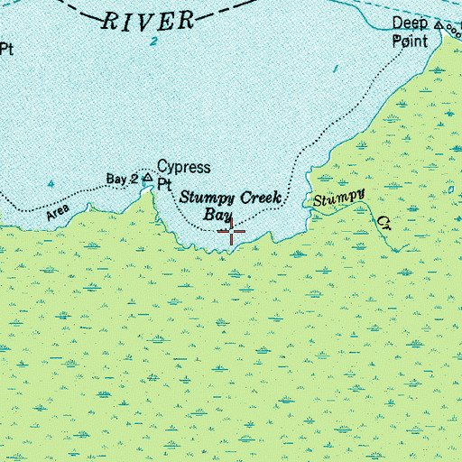 Topographic Map of Stumpy Creek Bay, NC
