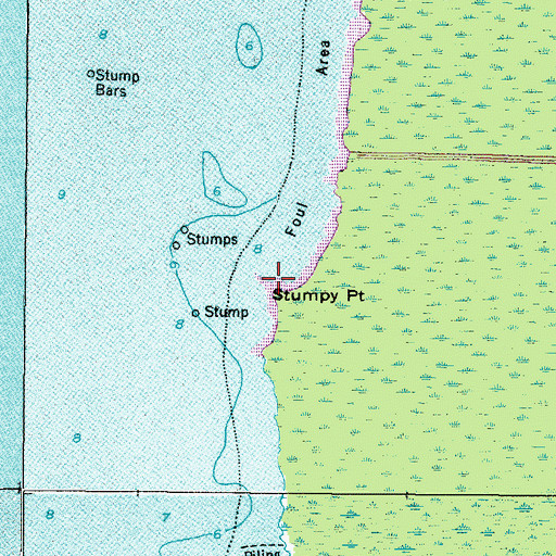 Topographic Map of Stumpy Point, NC