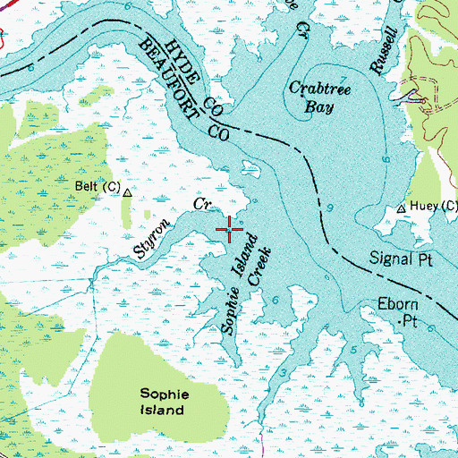 Topographic Map of Styron Creek, NC