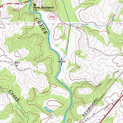 Topographic Map of Suck Creek, NC