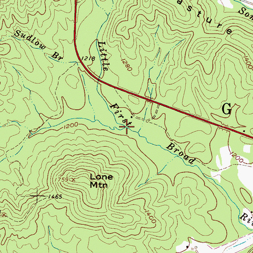 Topographic Map of Sudlow Branch, NC