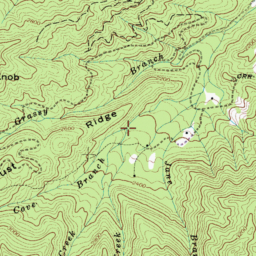 Topographic Map of Sugar Cove Branch, NC