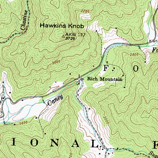 Topographic Map of Sugar Creek, NC