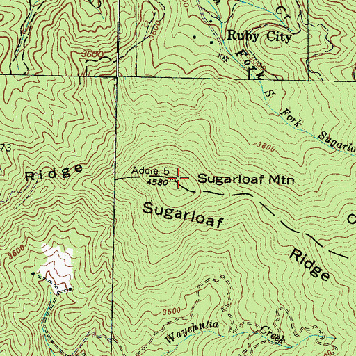 Topographic Map of Sugarloaf Mountain, NC