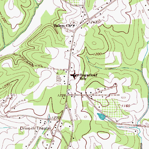 Topographic Map of Sugarloaf School, NC