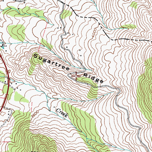 Topographic Map of Sugartree Ridge, NC