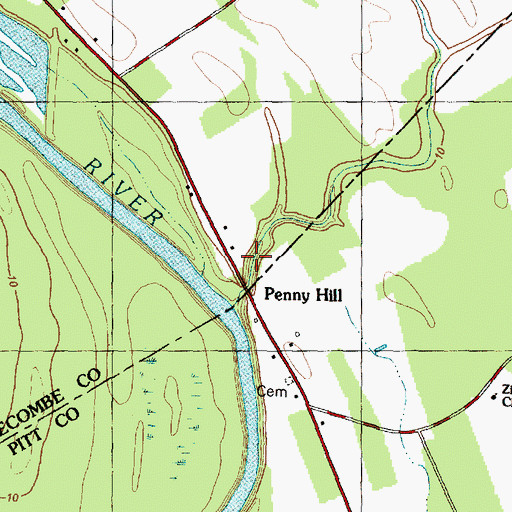 Topographic Map of Cheeks Mill Creek, NC