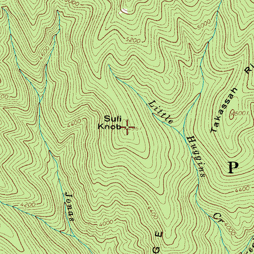Topographic Map of Suli Knob, NC