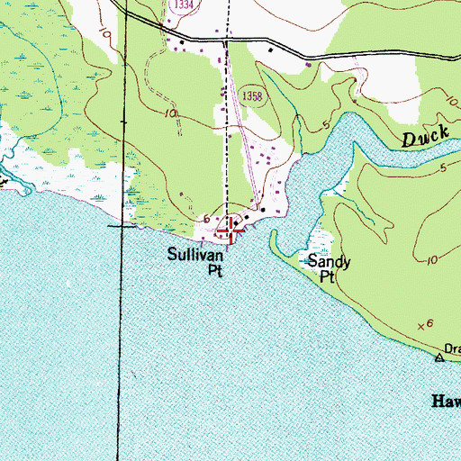 Topographic Map of Sullivan Point, NC