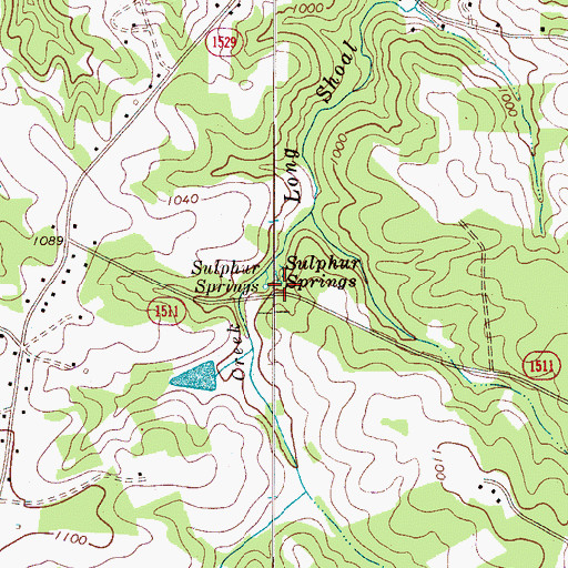 Topographic Map of Sulphur Springs, NC
