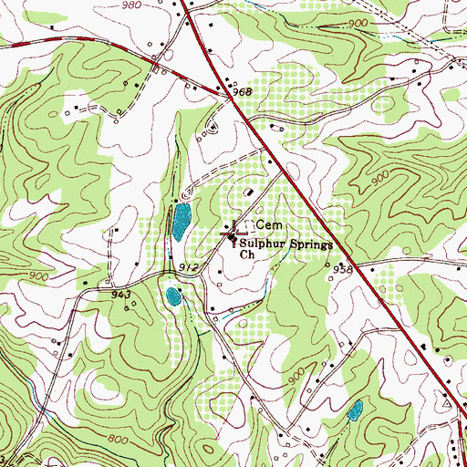 Topographic Map of Sulphur Springs Church, NC