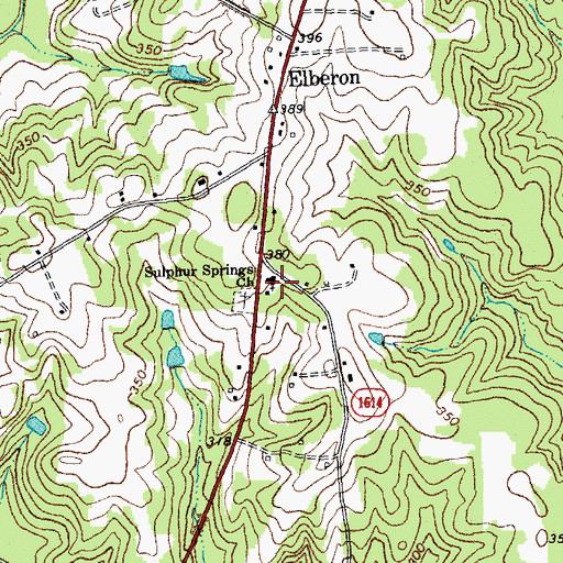 Topographic Map of Sulphur Springs Church, NC