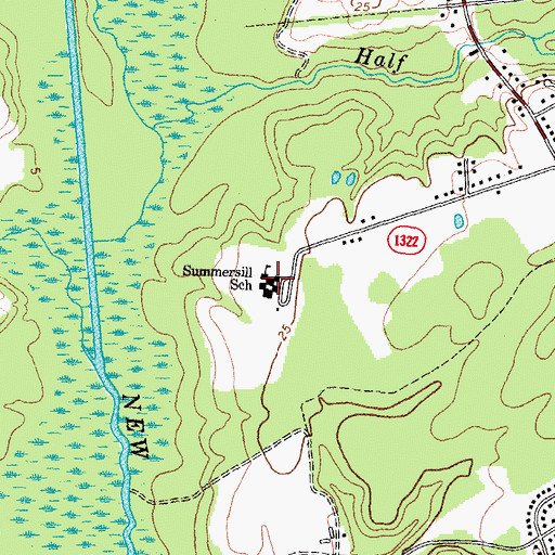 Topographic Map of Summersill School, NC
