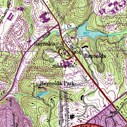 Topographic Map of Summit School, NC