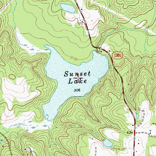 Topographic Map of Sunset Lake, NC