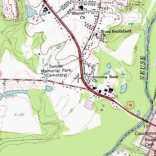 Topographic Map of Sunset Memorial Park, NC