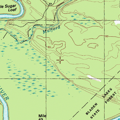 Topographic Map of Sutton Cemetery, NC