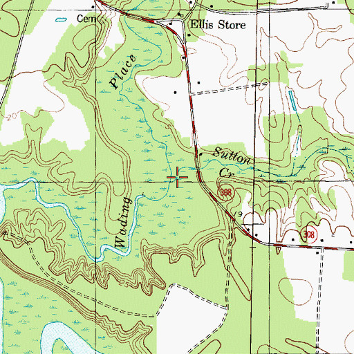 Topographic Map of Sutton Creek, NC
