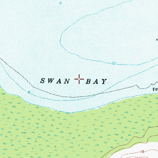 Topographic Map of Swan Bay, NC