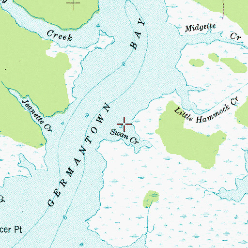 Topographic Map of Swan Creek, NC